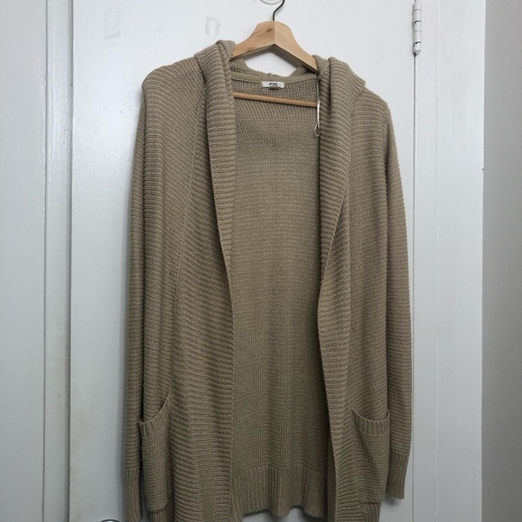 Ardene Women's Long Hooded Cardigan, beige,  Size Small - Picture 9 of 9